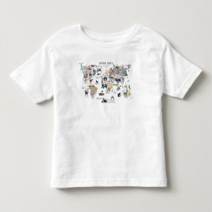 T-shirt Pour Les Tous Petits Carte du monde animal