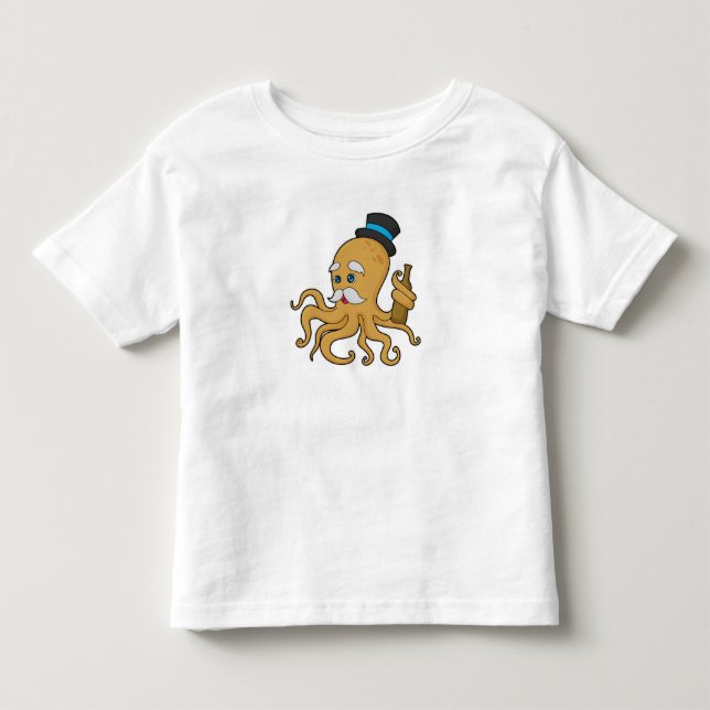 T-shirt Pour Les Tous Petits Casquette Octopus Gentleman (Devant)