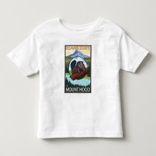 T-shirt Pour Les Tous Petits Castor et capot de Mt., affiche de voyage