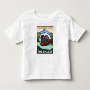 T-shirt Pour Les Tous Petits Castor et capot de Mt. - le Dalles, Orégon