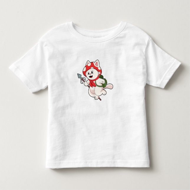 T-shirt Pour Les Tous Petits Cat as Mushroom picker with Mushroom (Devant)
