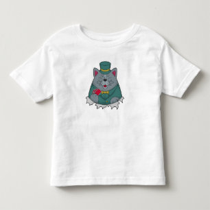 T-shirt Pour Les Tous Petits Cat at Poker avec cartes de Poker