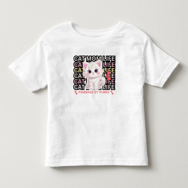 T-shirt Pour Les Tous Petits Cat Mom Life funny (Devant)
