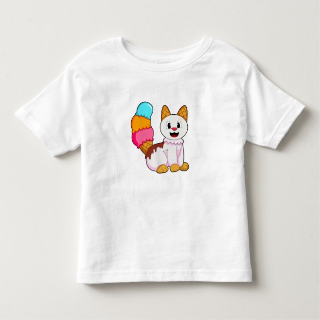 T-shirt Pour Les Tous Petits Cat with Popsicle (Devant)