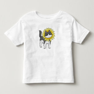 T-shirt Pour Les Tous Petits Cat with sunflower