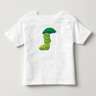 T-shirt Pour Les Tous Petits Caterpillar à la pluie avec parapluie