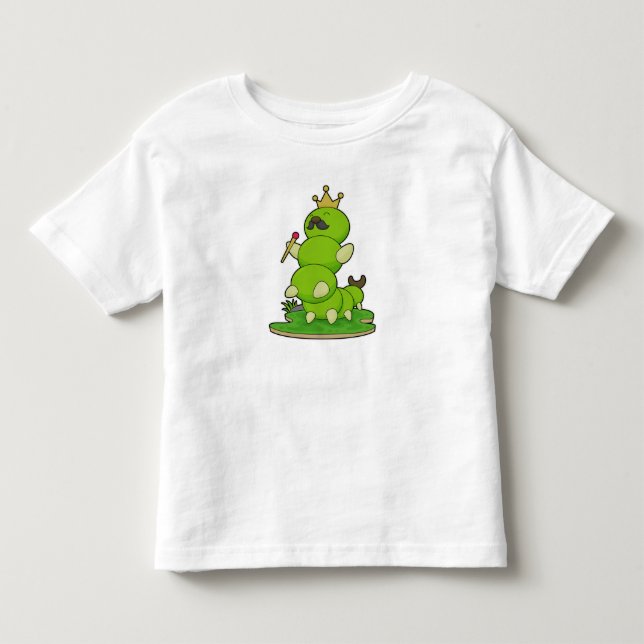 T-shirt Pour Les Tous Petits Caterpillar en roi avec Couronne (Devant)