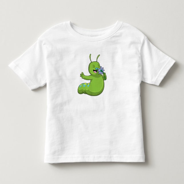 T-shirt Pour Les Tous Petits Caterpillar with Flower (Devant)