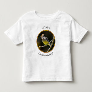 T-shirt Pour Les Tous Petits Cèdre cire Songbird Photo originale Oiseau sauvage