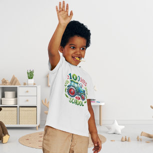 T-shirt Pour Les Tous Petits Célébration des 100 jours de tracteur scolaire
