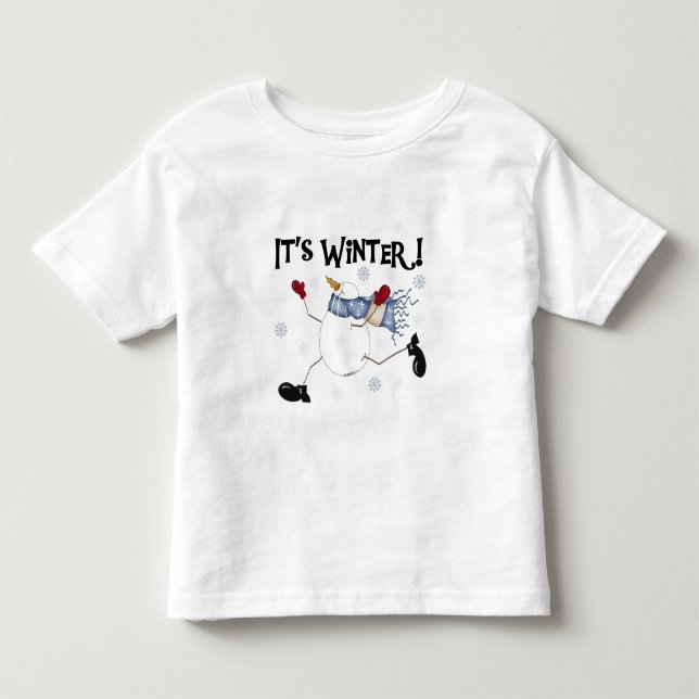 T-shirt Pour Les Tous Petits C'est les vacances de snowman d'hiver (Devant)