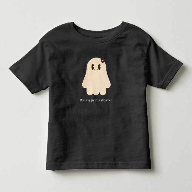 T-shirt Pour Les Tous Petits C'est mon premier joli fantôme d'Halloween (Devant)