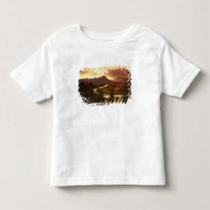 T-shirt Pour Les Tous Petits Chaîne Teton au coucher du soleil, depuis la riviè