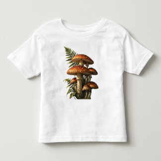 T-shirt Pour Les Tous Petits Champignons Amanite Rouge avec Fougère Botanique
