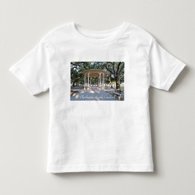 T-shirt Pour Les Tous Petits Charleston Caroline du Sud, Gazebo, Batterie (Devant)