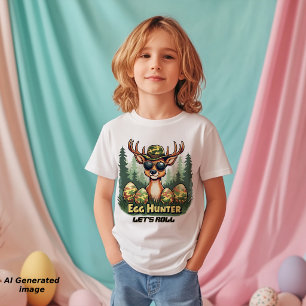 T-shirt Pour Les Tous Petits Chasseur de œufs de Pâques Let's Roll Camo Cerf