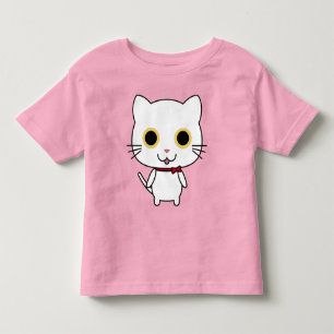T-shirt Pour Les Tous Petits Chat anthropomorphique blanc