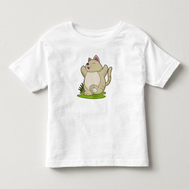 T-shirt Pour Les Tous Petits Chat au Yoga (Devant)