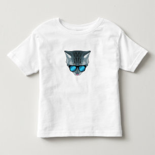 T-shirt Pour Les Tous Petits Chat avec lunettes de soleil