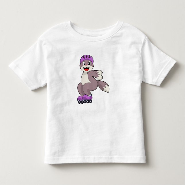 T-shirt Pour Les Tous Petits Chat avec roulettes (Devant)