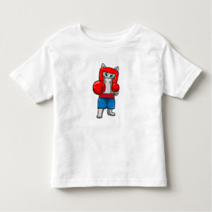 T-shirt Pour Les Tous Petits Chat Boxe avec gants de boxe