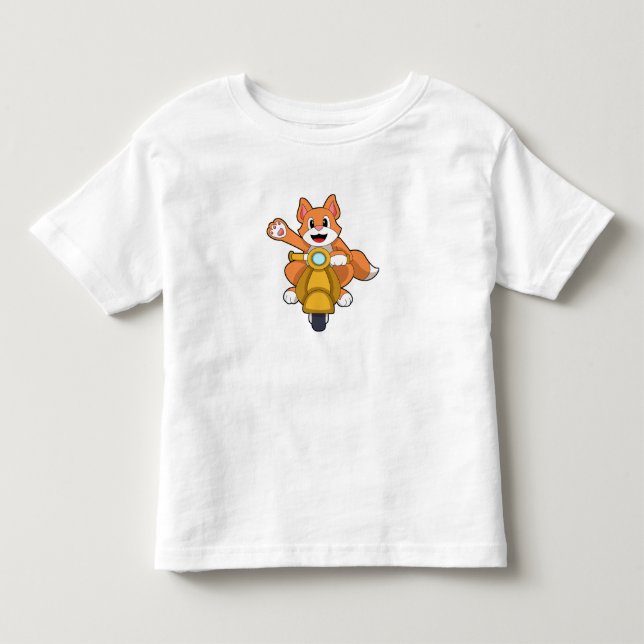 T-shirt Pour Les Tous Petits Chat comme Biker avec Scooter.PNG (Devant)