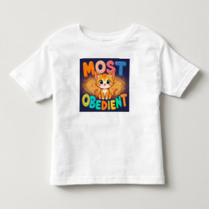 T-shirt Pour Les Tous Petits Chat de dessin animé mignon avec des couleurs vive