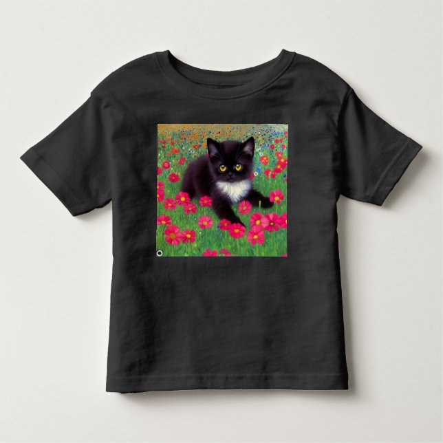 T-shirt Pour Les Tous Petits Chat Gustav Klimt Tuxedo (Devant)