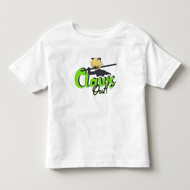 T-shirt Pour Les Tous Petits Chat Noir | Les Griffes à l'Air ! (Devant)