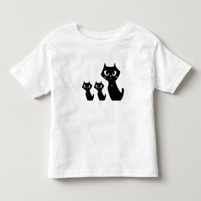 T-shirt Pour Les Tous Petits Chats noirs chanceux (Devant)