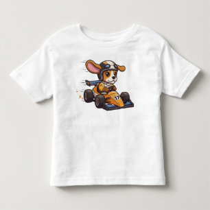 T-shirt Pour Les Tous Petits Chauffeur de voiture de course pour Beagle bébé mo