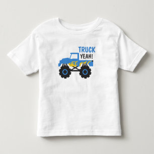 T-shirt Pour Les Tous Petits Chemise Bleue Jaune Camion Ouais Garçons