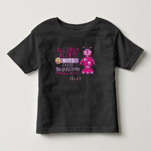 T-shirt Pour Les Tous Petits Chemise d'alerte d'allergie aux noix pour robot fi