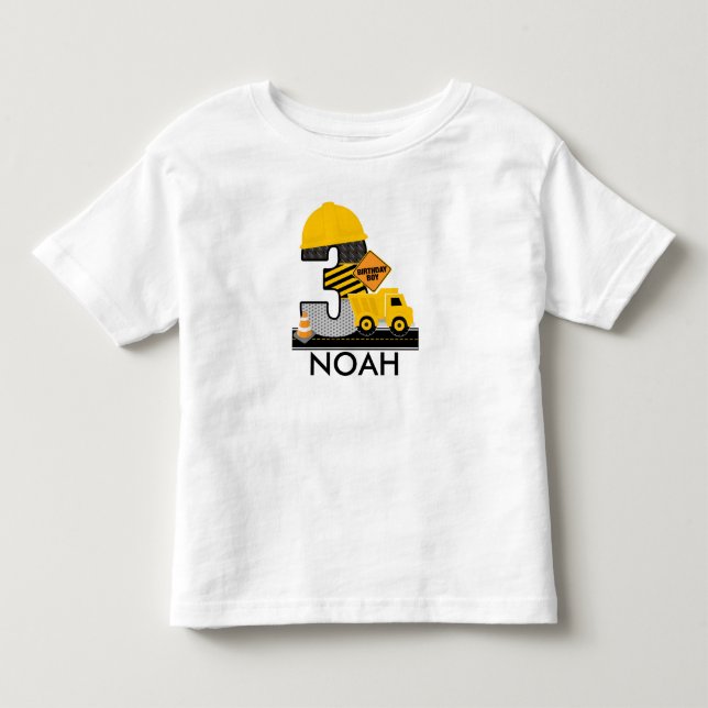 T-shirt Pour Les Tous Petits Chemise d'anniversaire de construction, Camion de  (Devant)