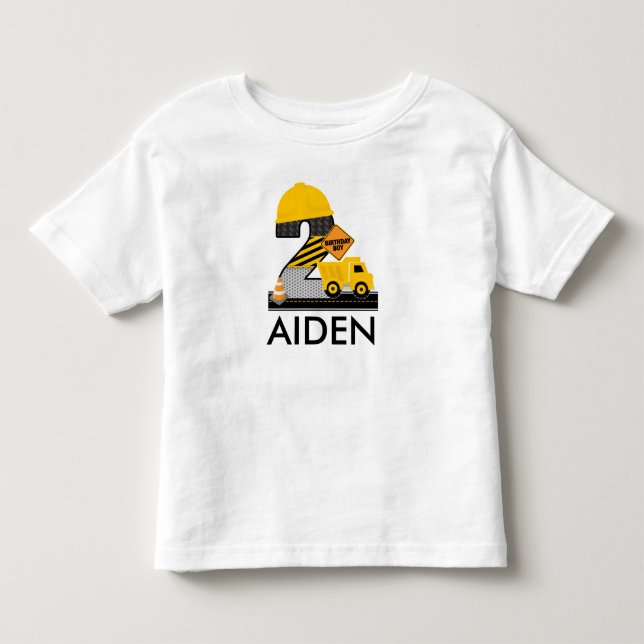 T-shirt Pour Les Tous Petits Chemise d'anniversaire de construction, Camion de  (Devant)