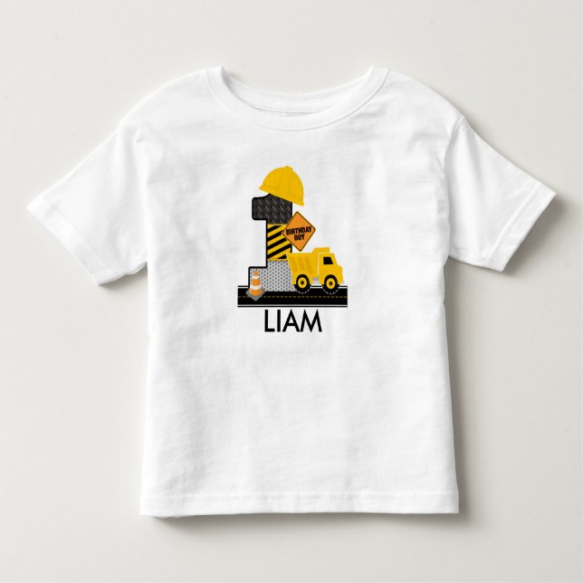 T-shirt Pour Les Tous Petits Chemise d'anniversaire de construction, Camion de  (Devant)