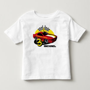 T-shirt Pour Les Tous Petits Chemise d'anniversaire de voiture de course 3ème