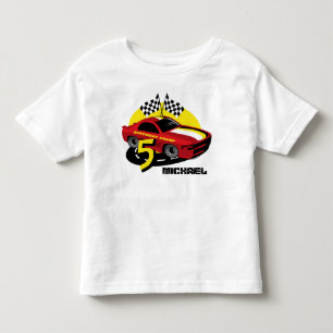 T-shirt Pour Les Tous Petits Chemise d'anniversaire de voiture de course 5ème