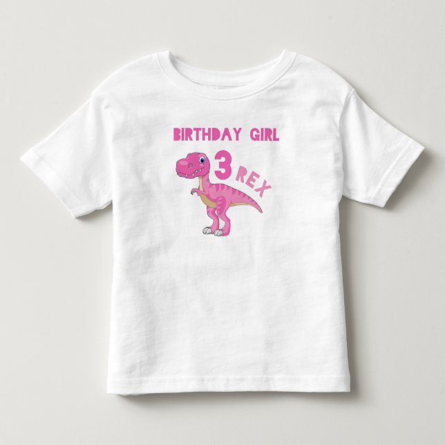 T-shirt Pour Les Tous Petits chemise d'anniversaire trois rex (Devant)