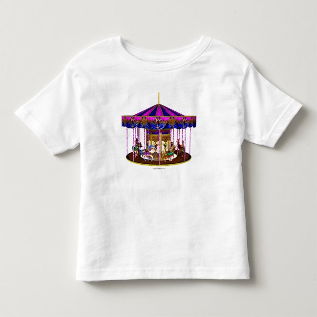 T-shirt Pour Les Tous Petits Chemise de bébé carrousel rose (Devant)