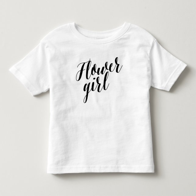 T-shirt Pour Les Tous Petits Chemise de script noir Flower Girl (Devant)