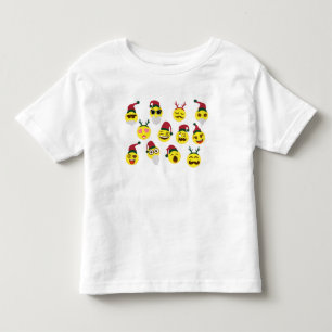 T-shirt Pour Les Tous Petits Chemise d'Emoji de Noël d'amusement