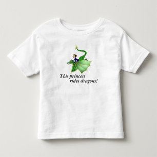 T-shirt Pour Les Tous Petits Chemise Dragon Princess Toddler, avec des mots, 2T