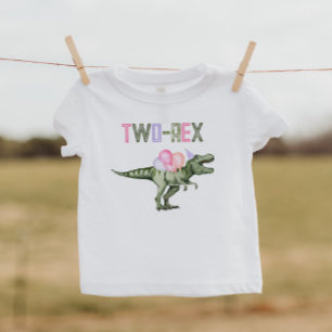 T-shirt Pour Les Tous Petits Chemise Fille Dinosaure Deux-Rex