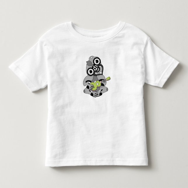 T-shirt Pour Les Tous Petits Chemise Grey Hei Tiki verte Ukulele (Devant)