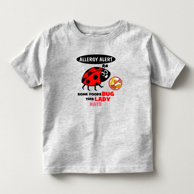 T-shirt Pour Les Tous Petits Chemise Ladybug Alerte Allergie aux Noix (Devant)