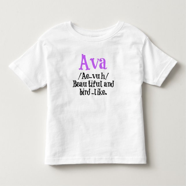 T-shirt Pour Les Tous Petits Chemise nommée de description d'Ava (Devant)