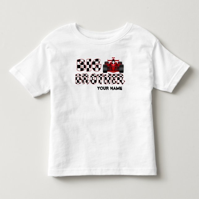T-shirt Pour Les Tous Petits Chemise personnalisée Big Brother Race Car (Devant)