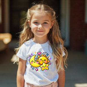 T-shirt Pour Les Tous Petits Chemise pour tout-petit Y2K Soleil Lune Étoile Mig