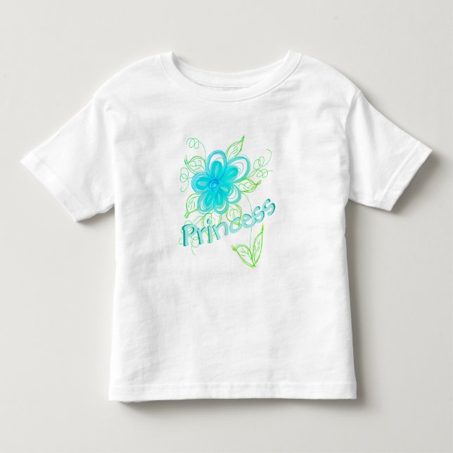 T-shirt Pour Les Tous Petits Chemise princesse fleurie des jeunes (Devant)